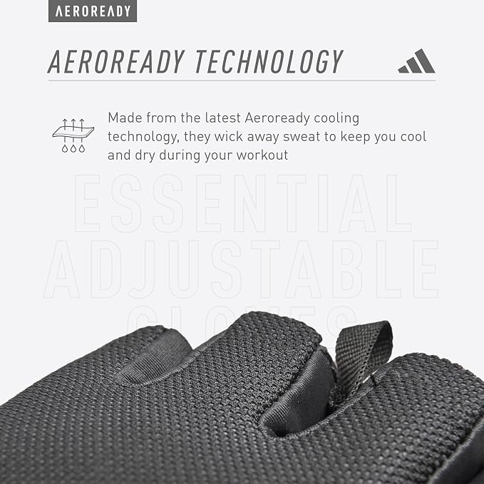 adidas Essential Training & Weightlifting Gloves, Fingerless Workout Gloves - Image 6