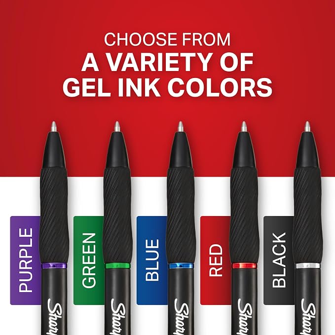 Sharpie S-Gel Pens, Medium Point (0.7mm), Black Ink, 4 Count - Ideal for Writing, Journaling, Drawing, Coloring, Note-Taking, College Supplies - Image 6