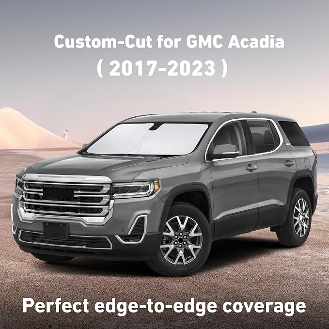 EcoNour Windshield Sunshade Compatible for GMC Acadia 2017-2021 2022 2023, Sun Visor for Front Windshield & Window Sun Shade Cover, UV Heat Blocker & Protector, Car Accessories - Image 2