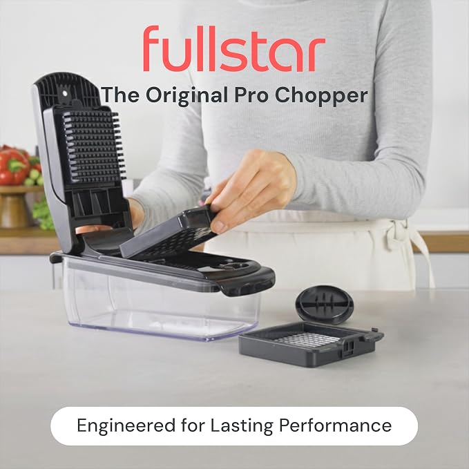 Fullstar Pro Original Vegetable Chopper Kitchen Prep Tool | 2 in 1 Veggie Slicer, Onion & Fruit Cutter with Sharp Stainless Steel Blades & Container, All-in-One Food Prep Tool (Black) - Image 2