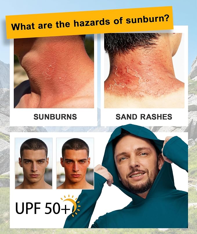ZITY Men's Sun Protection Shirts Long Sleeve Rash Guard Hoodie UV UPF 50+ Fishing Running Athletic Sweatshirts - Image 4