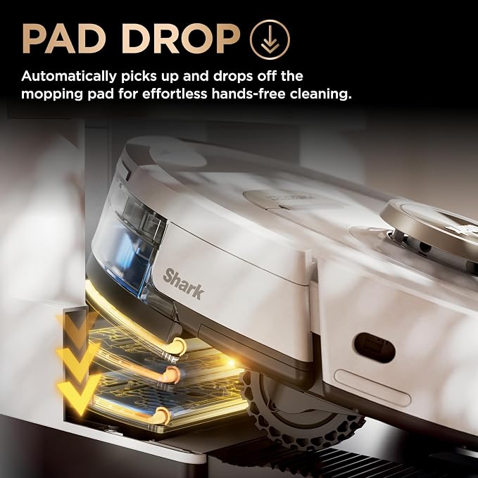Shark PowerDetect NeverTouch Pro Robot Vacuum & Mop, White, AV2810ZEWH | 5 PowerDetect Technologies, NeverStuck, NeverTouch Pro Base (Self-Empty, Self-Refill, Pad Wash/Dry), 360° LiDAR + 3D Sensor - Image 8