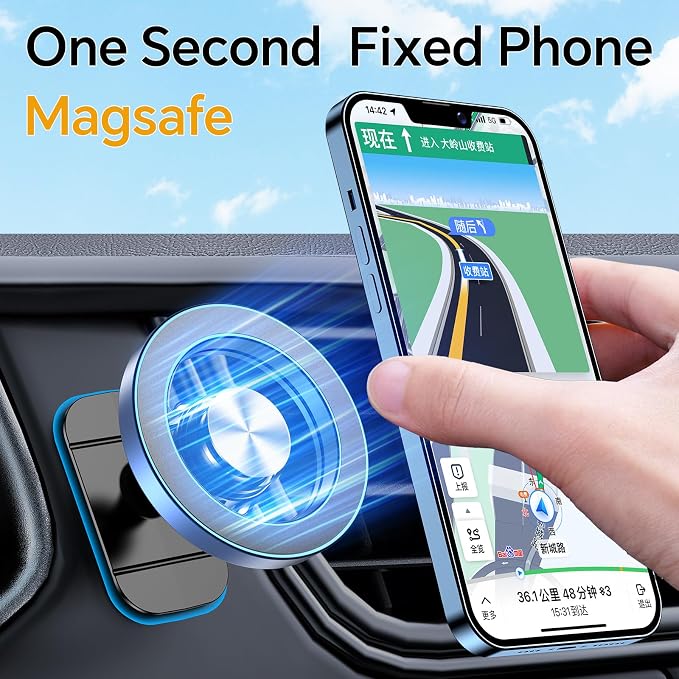 Kaistyle for Magsafe Car Mount【20 Strong Magnets】Magnetic Phone Holder for Car Phone Holder Mount Dash Mounted Holders Cell Phone Holders for Your Car Accessories for Women Men for iPhone 17 16 15 14 - Image 3