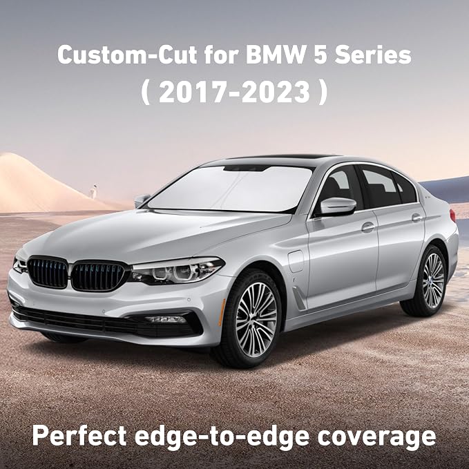 EcoNour Windshield Sunshade Compatible for BMW 5 Series G30 G31 2017-2021 2022 2023, Sun Visor for Front Windshield & Window Sun Shade Cover, UV Heat Blocker & Protector, Car Accessories - Image 2