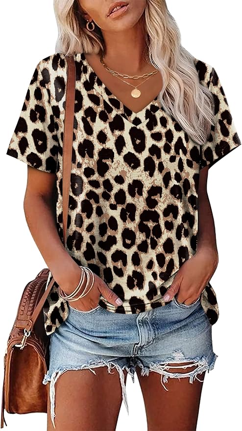 Alaroo Womens Summer Tops 2026 V Neck Short Sleeve Shirts Trendy Dressy Casual Vacation Outfits Printed - Image 2