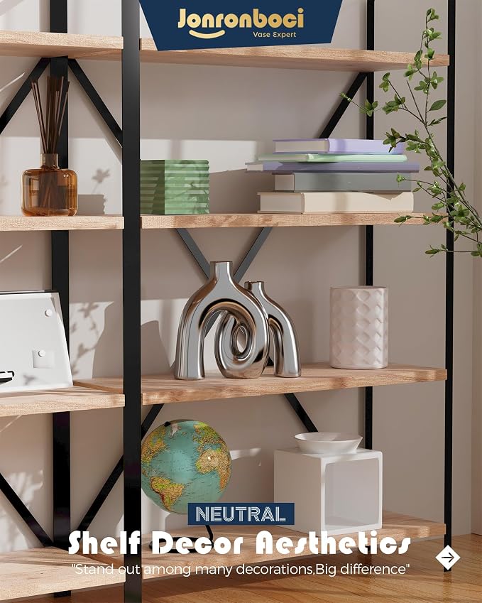 Hug Donut Decorative Vase Set - Silver Vase, Modern Nordic Boho Style Vases Home Decor, Matte Ceramic Decorations for Living Room Shelf, Bookshelf Mantle Entryway Table or Console Décor (Silver) - Image 6