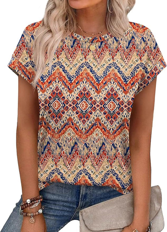 Alaroo Womens Summer Tops Short Sleeve Shirts Crew Neck Tshirt Cute Trendy Tunic Blouses (S-3XL) by Alaroo