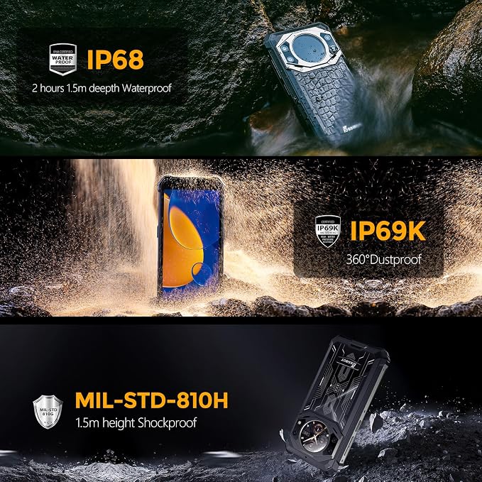 FOSSIBOT F101P Rugged Call Phone，Android 13 7GB+64GB /1TB Rugged Smartphone 10600mAh Unlocked Phone 123dB Loud Volume Phone 5.45" 24MP+8MP Camera Waterproof Smartphone 4G Dual SIM OTG Octa-core 18W - Image 5