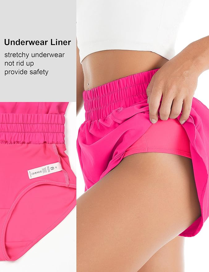 Blooming Jelly Women's Quick-Dry Running Shorts Workout Sport Layer Active Shorts with Pockets 1.75" - Image 3
