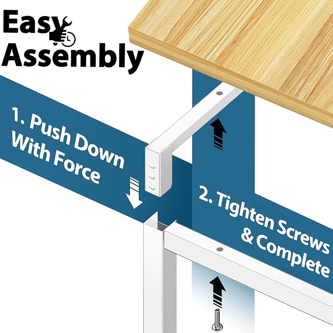 SHW Mission 55-Inch Home Office Computer Desk, Oak - Image 7
