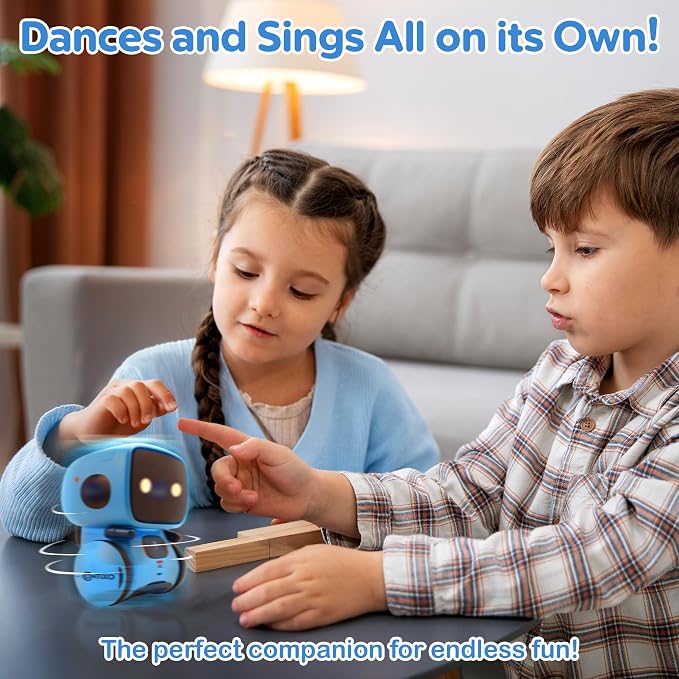 Contixo R1 Kids Robot Toy, Blue Interactive Smart Robots with Voice Control Talking Dancing Learning Touch Sensor Compact Educational Portable Toy for Boys Girls Toddlers 3-8 Years Old Birthday Gifts - Image 4