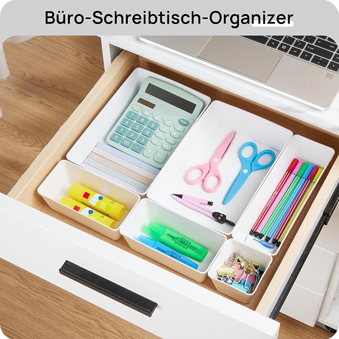 Vtopmart 25 PCS Plastic Drawer Organizers Set, 4-Size Versatile Bathroom and Vanity Drawer Organizer Trays, Storage Bins for Makeup, Bedroom, Kitchen Gadgets Utensils and Office | 4-Size Versatile Makeup Organizer, Storage Containers Small Bins for Mak... - Image 6