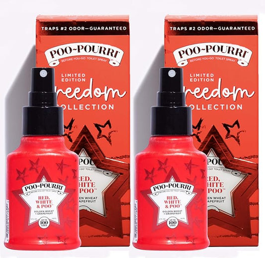 Poo-Pourri Before You Go Toilet Freedom Collection Red, White and Poo 2 Ounce, 2 Pack by Unknown
