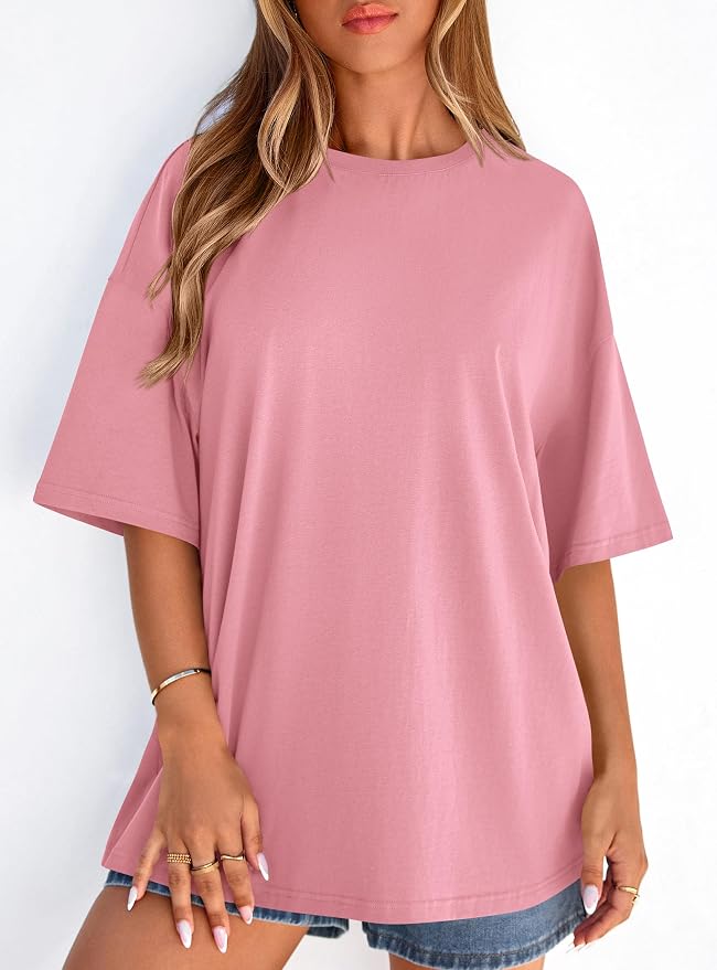 PRETTYGARDEN Womens 2026 Spring Going Out Tops Casual Short Sleeve Crewneck Loose Fit Basic Oversized T Shirts Summer Outfits - Image 7