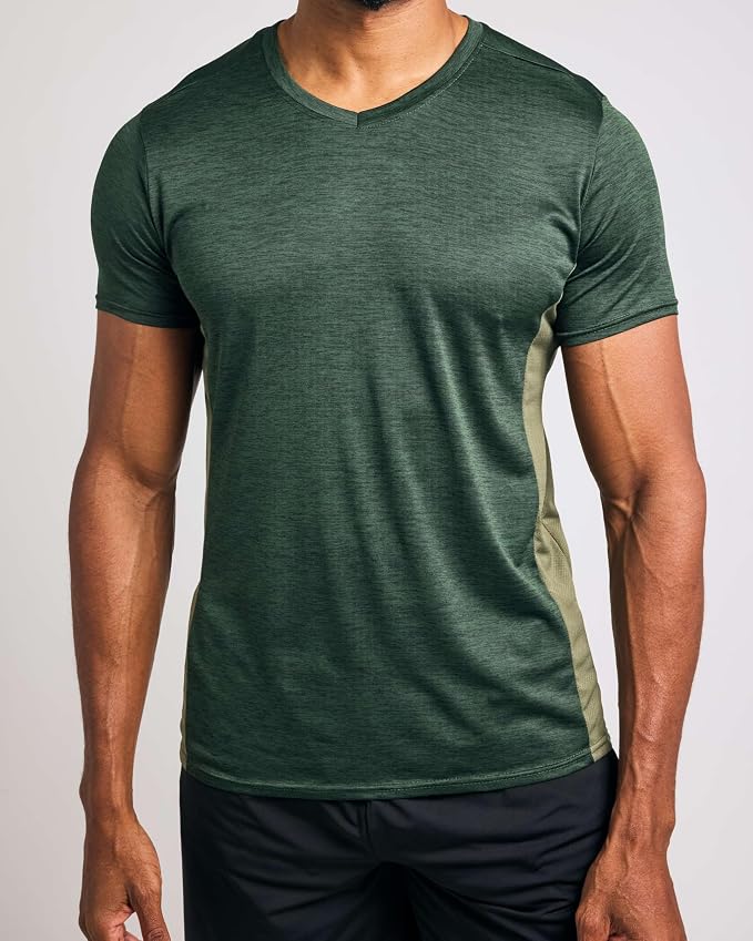 5 Pack Men's Dry Fit V Neck Gym Workout T Shirts Athletic Moisture Wicking | Cooling, Quick Dry, Breathable, Short Sleeve, Exercise, Cycling, Sports, Outdoor, Fitness, Golf, Crossfit, Hiking, Tennis - Image 5