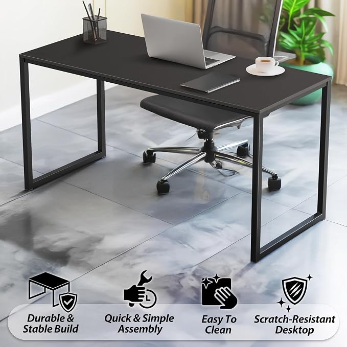 SHW Mission 48-Inch Home Office Computer Desk, Black - Image 4