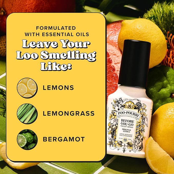 Poo-Pourri Before-you-Go Toilet Spray Bundle, Original Citrus 2 Fl Oz and Original Citrus 1 Fl Oz Pocket Travel Size - Lemon, Bergamot and Lemongrass - Image 7