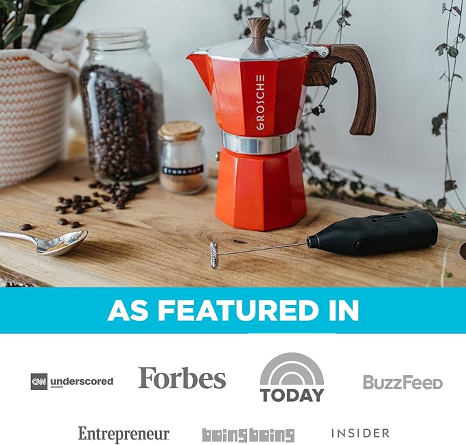 GROSCHE Milano Stovetop Espresso Maker Moka Pot 3 espresso Cup - 5oz, Red - Cuban Coffee Maker Stove top coffee maker Moka Italian espresso greca coffee maker brewer percolator | Cuban Coffee Maker And Italian Moka Pot For Stovetop Espresso; For Gas, E... - Image 8