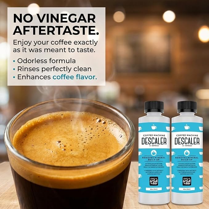 IMPRESA Coffee Machine Descaler (2 Uses Per Bottle) - Made in the USA - Universal Descaling Solution, Compatible with Nespresso, Delonghi and All Single Use Coffee and Espresso Machines - Image 2