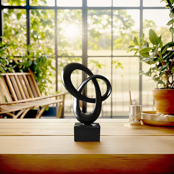 Dosker Abstract Sculpture Knot Decor Mobius Stripe Statue (Black) | Modern Sculpture for Home Decor, Coffee Table Decor for Living Room, Office - Image 4