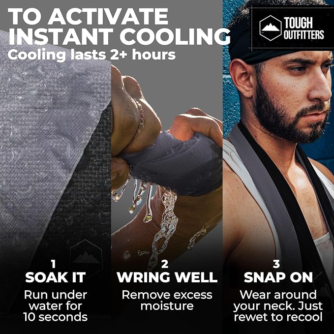 Tough Outdoors Cooling Towels for Neck Face - Neck Cooling Towel for Hot Weather Yoga Sports Golf Sweat - Instant Cold Towel - Image 3