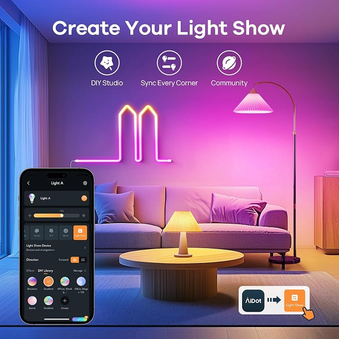 OREiN Matter Smart Light Bulb, Smart Light Bulbs Work with Apple Home, Alexa, Google Home, SmartThings, A19 Color Changing Light Bulbs 2.4Ghz WiFi, 800 Lumens Equivalent 60W 6Pack - Image 8