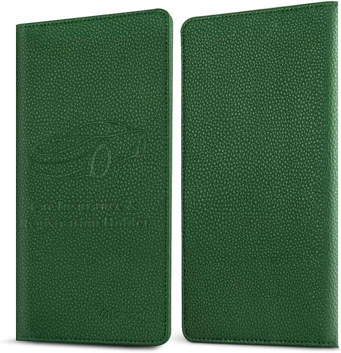 Valardoh Premium Car Registration and Insurance Card Holder, Car Document Holder for Cards, Driver License & other Essential Documents (Dark Green) - Image 5