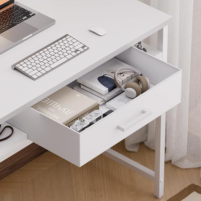 Pamray 32 Inch Small Computer Desk with Drawers for Bedroom Small Spaces | Compact, Sturdy, Easy Assembly, Mini, Suitable for Dorm and Apartment, Study and Writing - Image 5