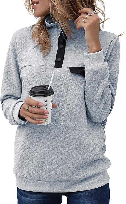 BTFBM Women Fashion Quilted Pattern Lightweight Zipper Long Sleeve Plain Casual Ladies Sweatshirts Pullovers Shirts Tops by BTFBM