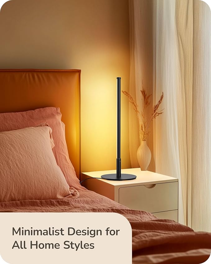 EDISHINE Upgraded LED Table Lamp, Stepless Dimmable Bedside Lamp with 3 Color Temperature, Modern Nightstand Lamp, Desk Lamp for Bedroom, Living Room, Corner, Gift, Metal Finish, Black, 6W | 3 Color Temperature, Memory Function, Metal Finish, Skinny Mo... - Image 6