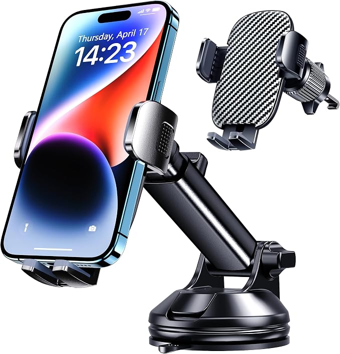 Qifutan Phone Holders for Your Car Cell Phone Mount for Car Mount Windshield Dashboard Air Vent Universal Hands Free Automobile Cell Phone Holder Fit for iPhone Smartphone Camera Mounts by Qifutan