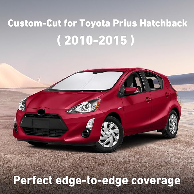 EcoNour Windshield Sunshade Compatible for Toyota Prius Hatchback 2010-2013 2014 2015, (Not for Prius C or Prius V) Sun Visor for Front Window Sun Shade Cover, UV Heat Protector, Car Accessories - Image 2