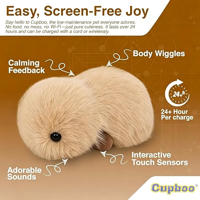 Interactive AI Plush Companion Pet– Privacy Safe Soft Huggable Intelligence Emotional Support Robot Pets, Anxiety Relief Desk Robots| Ideal Toy Gift for Kids,Teens,Adults,Seniors(Black) - Image 2