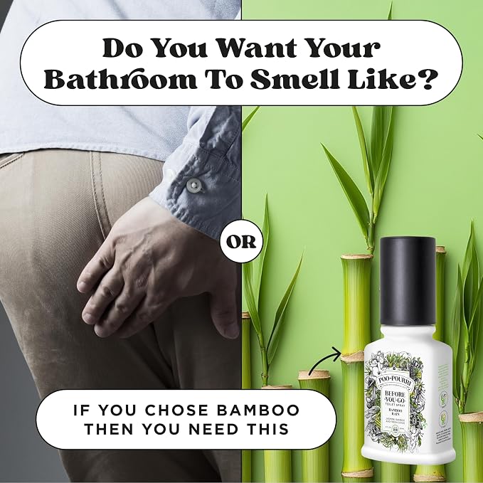 Poo-Pourri Before-You-Go Toilet Spray, Bamboo Rain, 2 Fl Oz, Up to 100 Uses, Bathroom Odor Deodorizer with Essential Oils for Home or Work, Travel Essentials, TSA Approved Size, Bamboo & Fresh Grass - Image 8