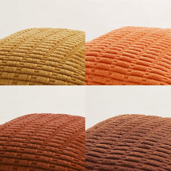Fancy Homi 4 Packs Decorative Throw Pillow Covers for Living Room Couch Bed, Modern Farmhouse Boho Home Décor Accent Cushion Case, 14" x 14", Burnt Orange Series - Image 5