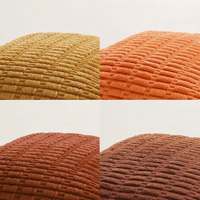 Fancy Homi 4 Packs Decorative Throw Pillow Covers for Living Room Couch Bed, Modern Farmhouse Boho Home Décor Accent Cushion Case, 26" x 26", Burnt Orange Series - Image 5