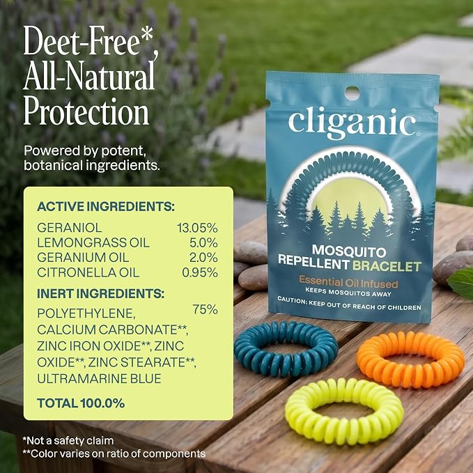 Cliganic 10 Pack Mosquito Repellent Bracelets for Adults & Kids - Natural DEET-Free Bands, Individually Wrapped - Image 6
