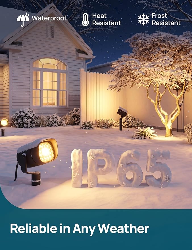 Linkind Smart Low Voltage Landscape Lighting, 800lm RGBW Dual-Zone Waterproof Outdoor Spotlights, AC/DC 12–24V, Outdoor Spot Lights for Yard, Garden, Tree, 2 Pack - Image 5