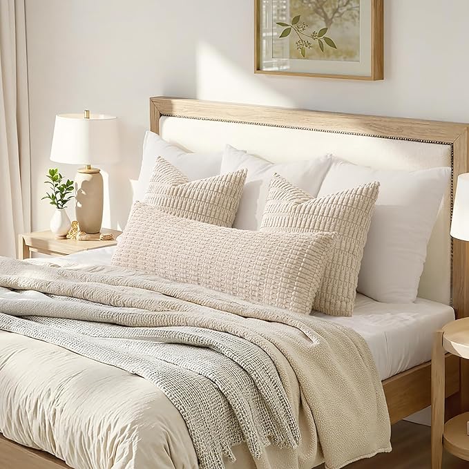 MIULEE Pack of 1 Cream White Long Body Lumbar Decorative Throw Pillow Cover 14x36 Inch for Bed Couch Sofa Living Room Soft Boho Pillow Cover Modern Farmhouse Home Decor - Image 2