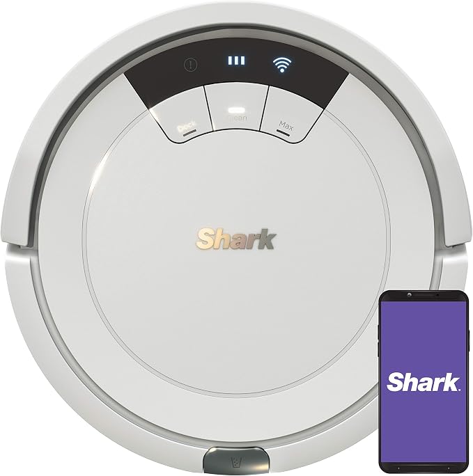 Shark AV752 ION Robot Vacuum, Tri-Brush System, Wifi Connected, 120 Min Runtime, Works with Alexa, Multi Surface Cleaning, White by Unknown