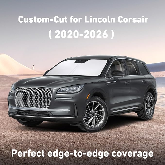 EcoNour Windshield Sunshade Compatible for Lincoln Corsair 2020-2024 2025 2026, Sun Visor for Front Windshield & Window Sun Shade Cover, UV Heat Blocker & Protector, Car Accessories - Image 2