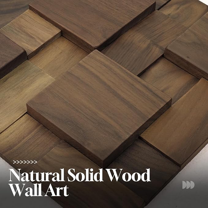 Cuspin Large 3D Wood Textured Neutral Wall Art, Modern Minimalist Wooden Artwork for Walls, Cotemporary Abstract Geometric Beige Wall Decor for Living Room Bedroom Dining Room Hallway - Image 6