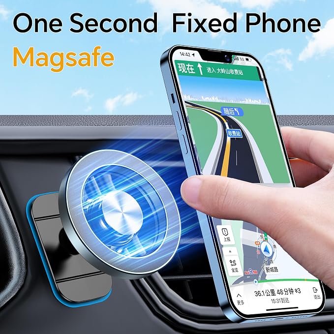 Kaistyle for Magsafe Car Mount【20 Strong Magnets】Magnetic Phone Holder for Car Phone Holder Mount Dash Mounted Holders Cell Phone Holders for Your Car Accessories for Women Men for iPhone 17 16 15 14 - Image 3