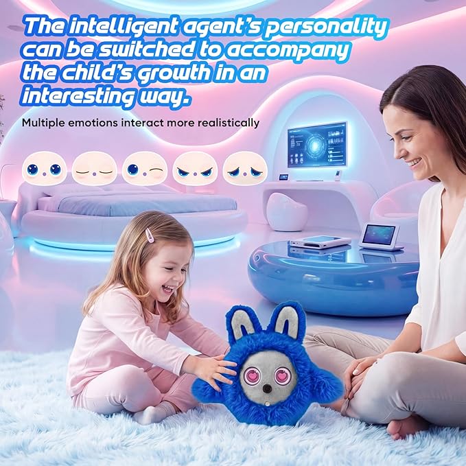 CVCBSER Smart Ai Companion Robot Cute Pet, Desk Robot Voice Chat gpt Emotional Interaction, Richness Expressiveness Ai Pet Robot for Adults Chat (Grey Face) - Image 3