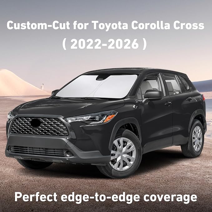 EcoNour Windshield Sunshade Compatible for Toyota Corolla Cross 2022-2024 2025 2026, Sun Visor for Front Windshield & Window Sun Shade Cover, UV Heat Blocker & Protector, Car Accessories - Image 2