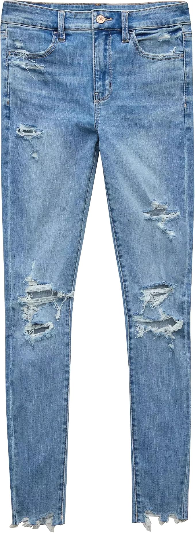 KUNMI Women's Skinny Ripped Trendy Jeans Distressed Stretchy Denim Pants - Image 4