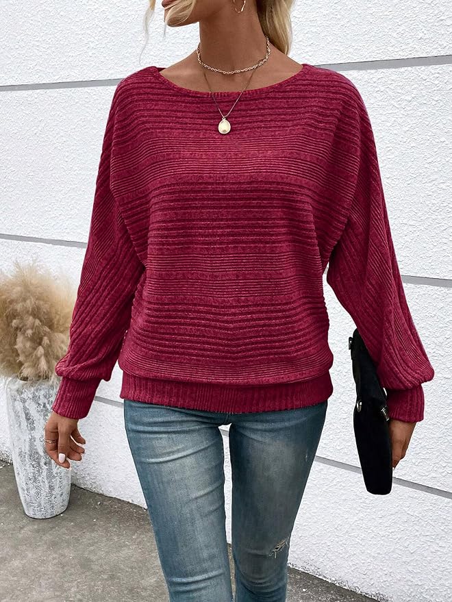 Womens Long Sleeve Shirts Crewneck Tunic Tops Pullover Sweaters Business Casual Blouses Fall Fashion 2026 - Image 3