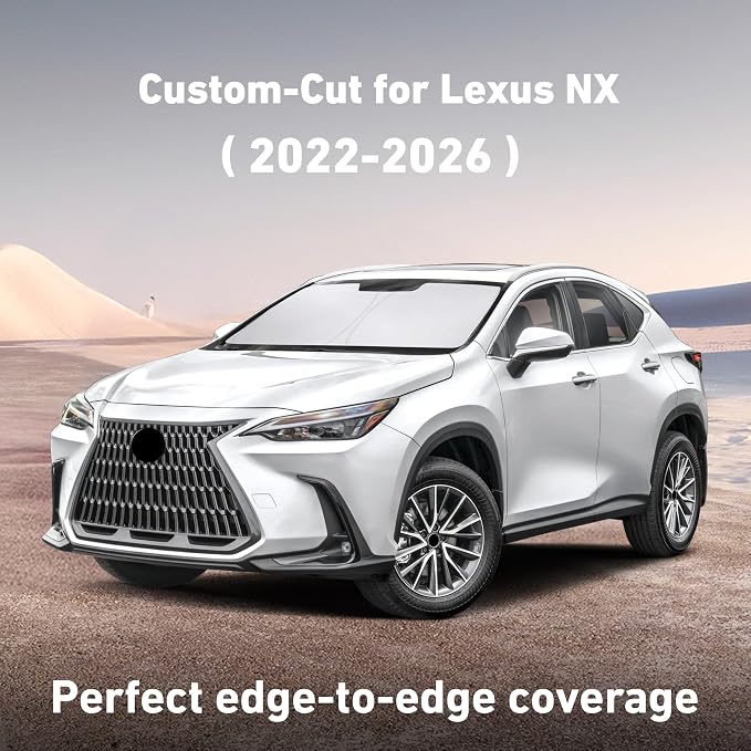 EcoNour Windshield Sunshade Compatible for Lexus NX 2022-2024 2025 2026, Sun Visor for Front Windshield & Window Sun Shade Cover, UV Heat Blocker & Protector, Car Accessories - Image 2