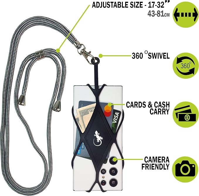 Gecko Travel Tech Cell Phone Lanyard Phone lanyards for Around The Neck Neck Lanyard Phone Crossbody - Image 3