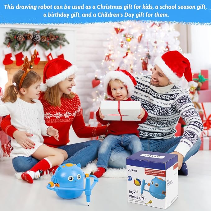 TREEFIA Drawing Robot for Kids, Drawing Robot for Kids 6 7 8 9 10 11 12 Year Old, Doodle Bot Toy with 100 Drawing Cards & 16 Color Pens for Girls and Boys - Image 7